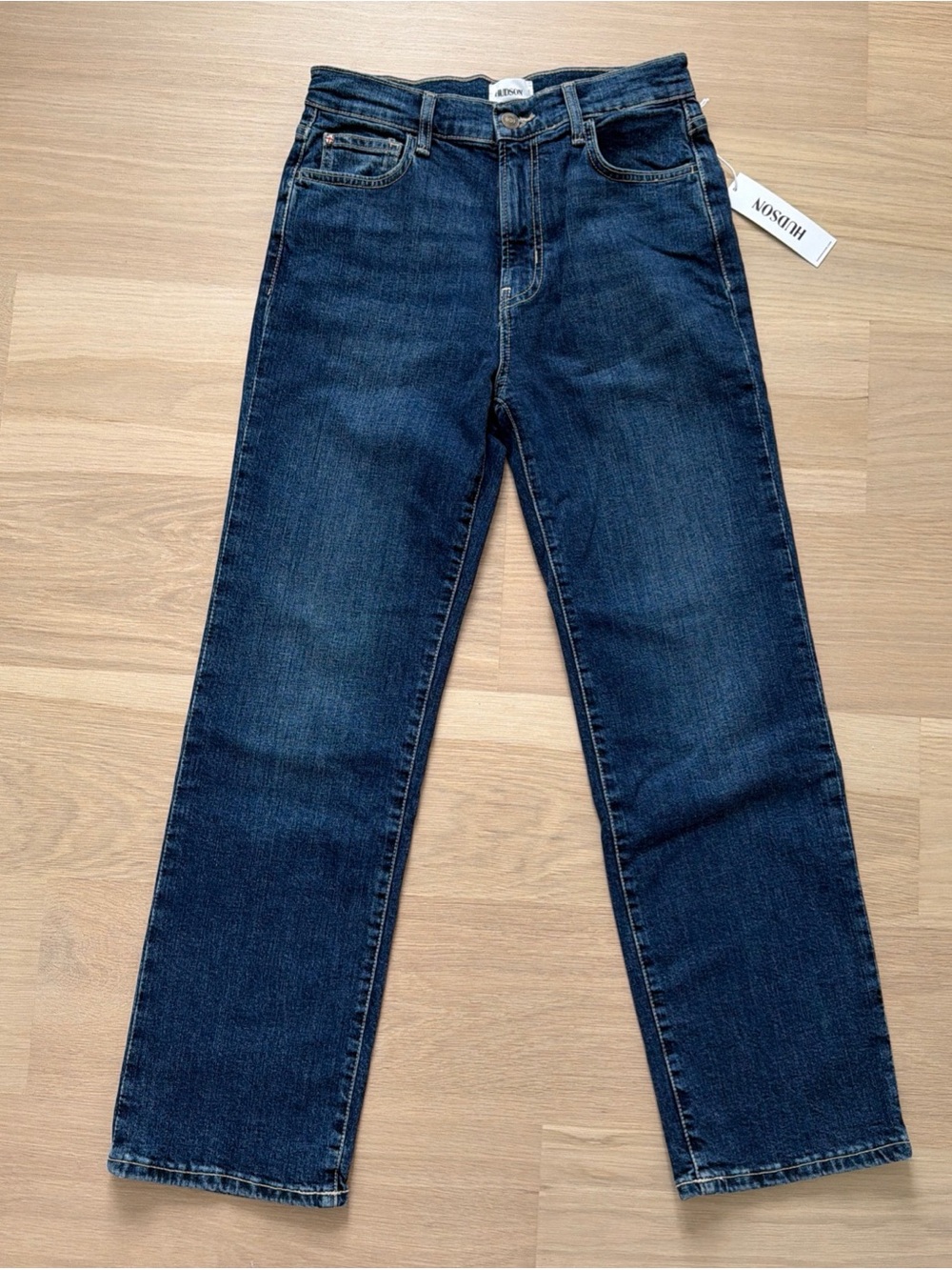 Hudson Noa High Rise Straight Ankle Jeans Size 26 Dark Blue Wash New With Tag